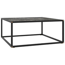 Salontafel Met Zwart Marmerglas Zwart 80 x 80 x 35 cm