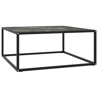 Salontafel Met Zwart Marmerglas Zwart 80 x 80 x 35 cm