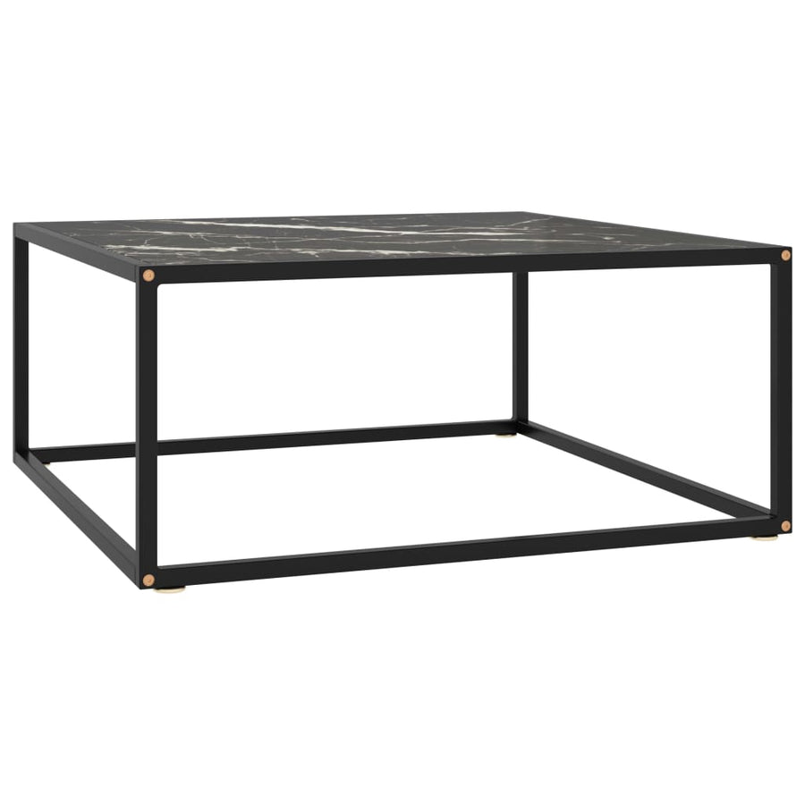 Salontafel Met Zwart Marmerglas Zwart 80 x 80 x 35 cm