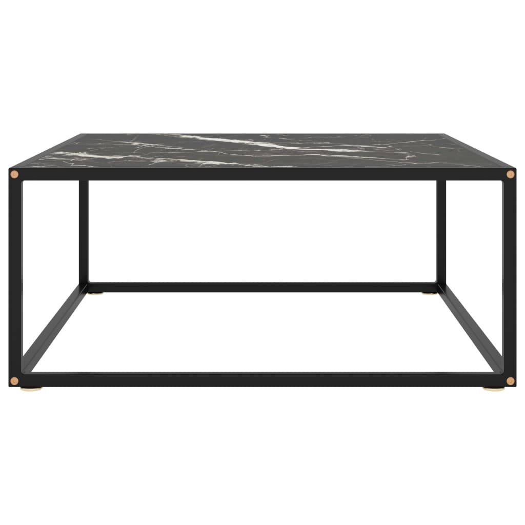 Salontafel Met Zwart Marmerglas Zwart 80 x 80 x 35 cm