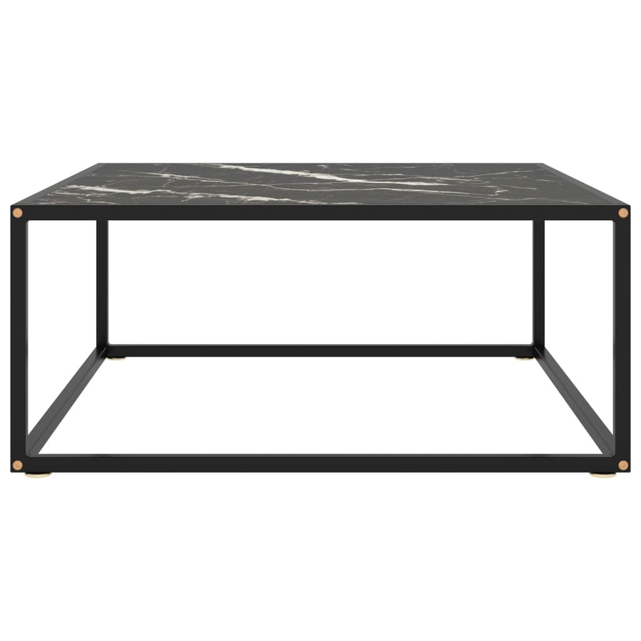Salontafel Met Zwart Marmerglas Zwart 80 x 80 x 35 cm