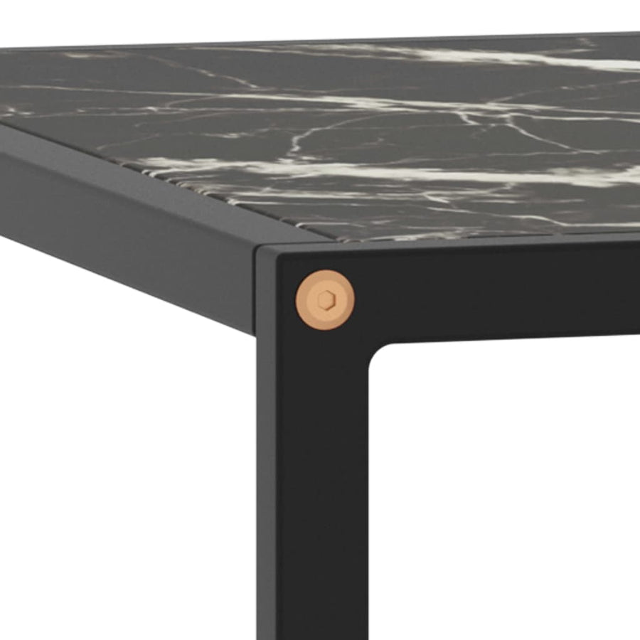 Salontafel Met Zwart Marmerglas Zwart 80 x 80 x 35 cm