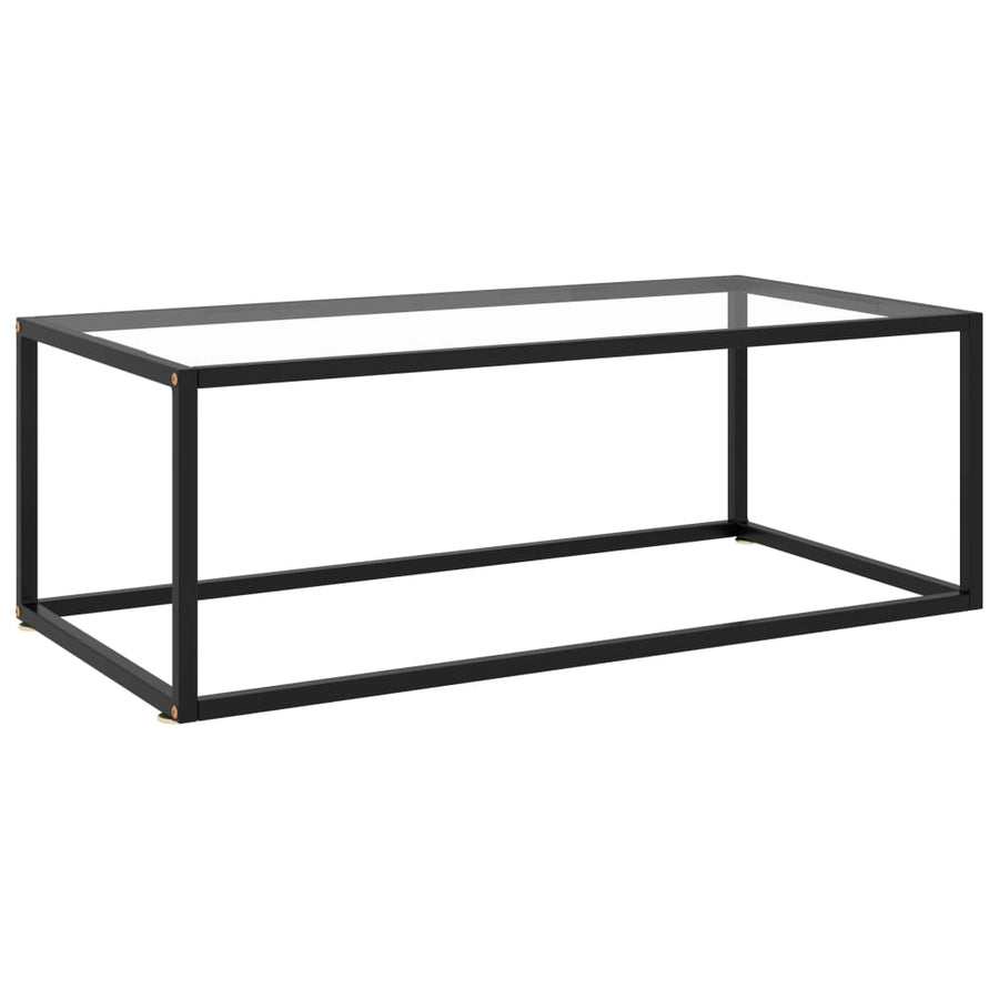 Salontafel Met Gehard Glas Zwart 100 x 50 x 35 cm Doorzichtig