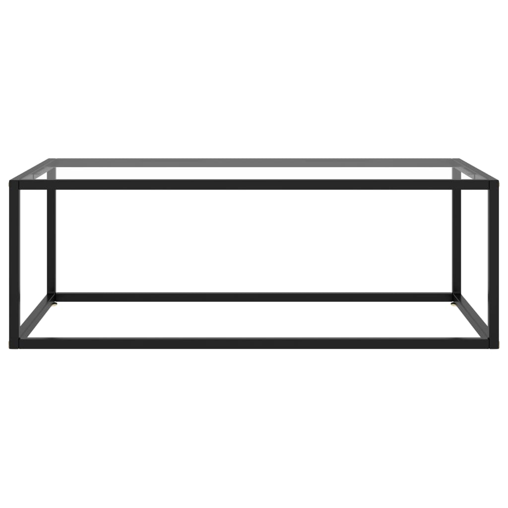 Salontafel Met Gehard Glas Zwart 100 x 50 x 35 cm Doorzichtig
