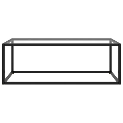 Salontafel Met Gehard Glas Zwart 100 x 50 x 35 cm Doorzichtig