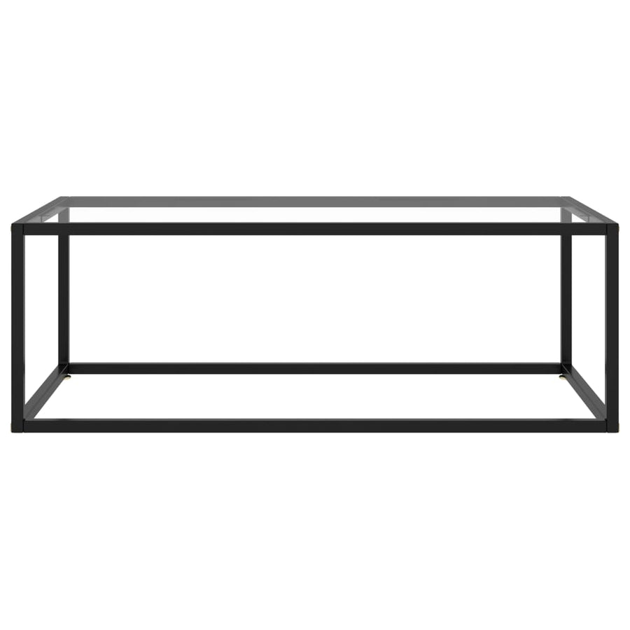Salontafel Met Gehard Glas Zwart 100 x 50 x 35 cm Doorzichtig