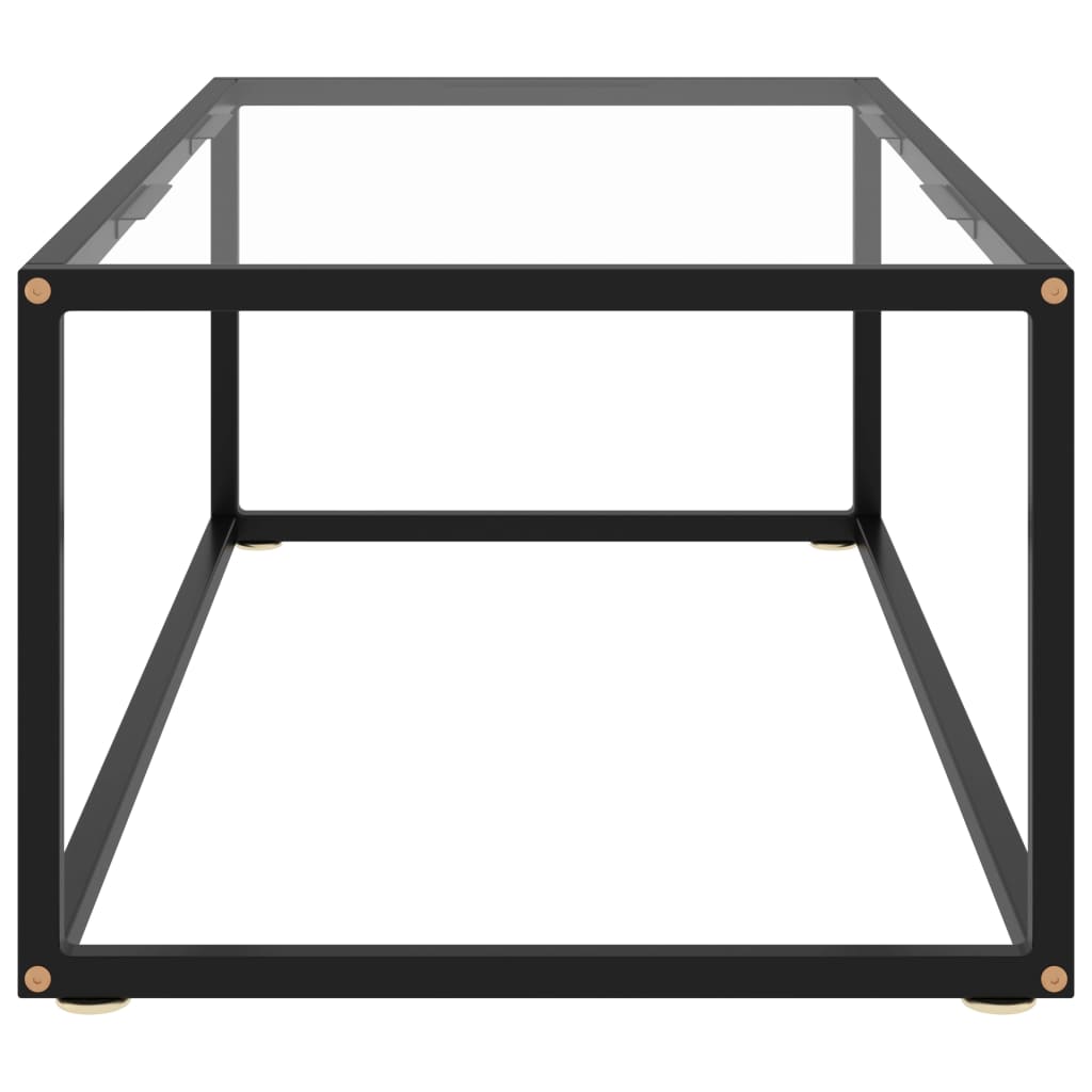 Salontafel Met Gehard Glas Zwart 100 x 50 x 35 cm Doorzichtig
