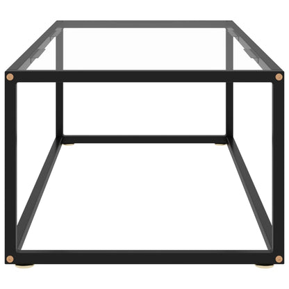 Salontafel Met Gehard Glas Zwart 100 x 50 x 35 cm Doorzichtig