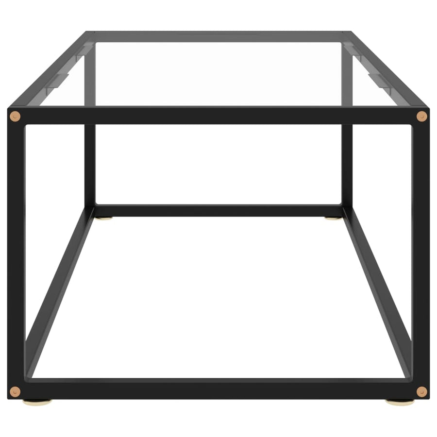 Salontafel Met Gehard Glas Zwart 100 x 50 x 35 cm Doorzichtig