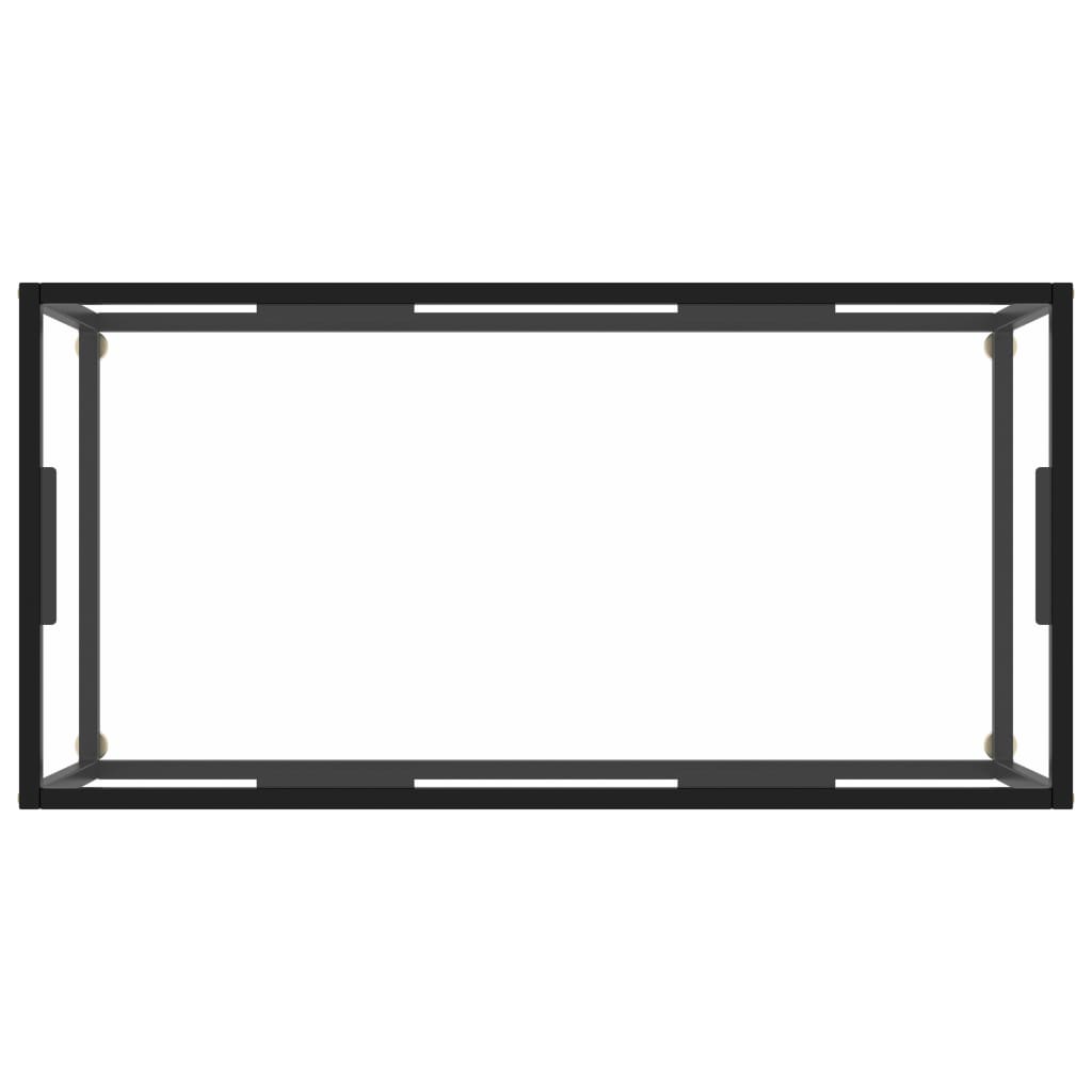 Salontafel Met Gehard Glas Zwart 100 x 50 x 35 cm Doorzichtig