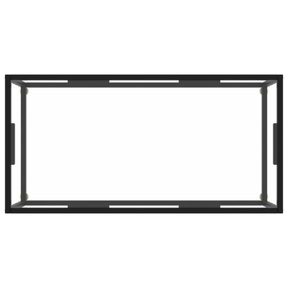 Salontafel Met Gehard Glas Zwart 100 x 50 x 35 cm Doorzichtig