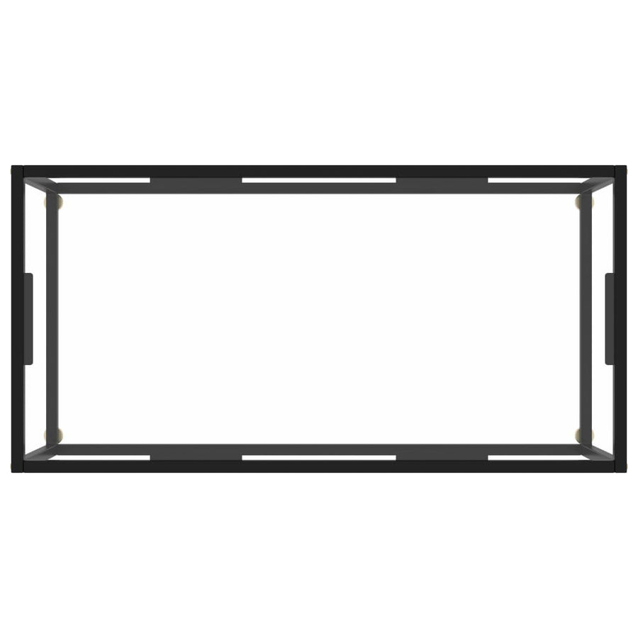 Salontafel Met Gehard Glas Zwart 100 x 50 x 35 cm Doorzichtig