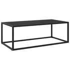 Coffee table with black glass 100x50x35 cm black