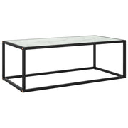 Salontafel 100x50x35 cm marmerglas zwart