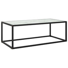 Salontafel Met Marmerglas Zwart 100 x 50 x 35 cm Wit
