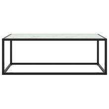 Salontafel Met Marmerglas Zwart 100 x 50 x 35 cm Wit