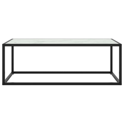 Salontafel Met Marmerglas Zwart 100 x 50 x 35 cm Wit