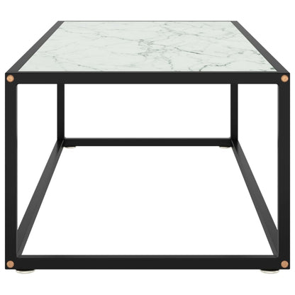Salontafel Met Marmerglas Zwart 100 x 50 x 35 cm Wit