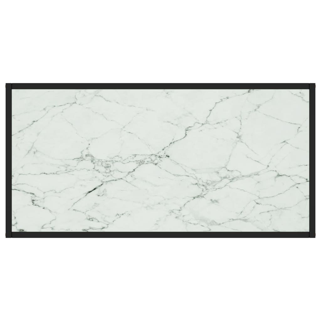 Salontafel Met Marmerglas Zwart 100 x 50 x 35 cm Wit
