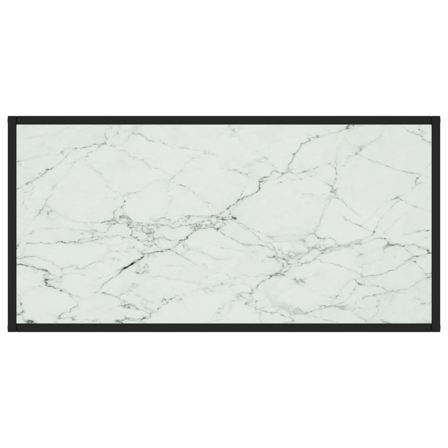 Salontafel Met Marmerglas Zwart 100 x 50 x 35 cm Wit