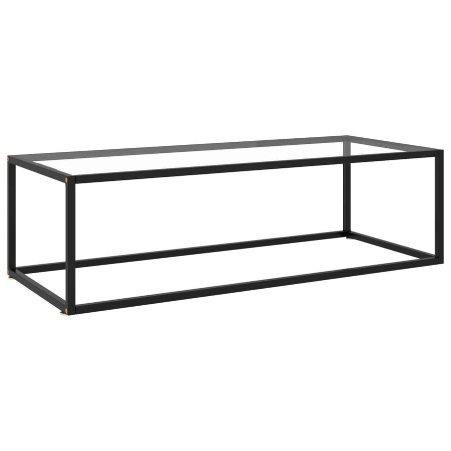 Salontafel Met Gehard Glas Zwart 120 x 50 x 35 cm Doorzichtig