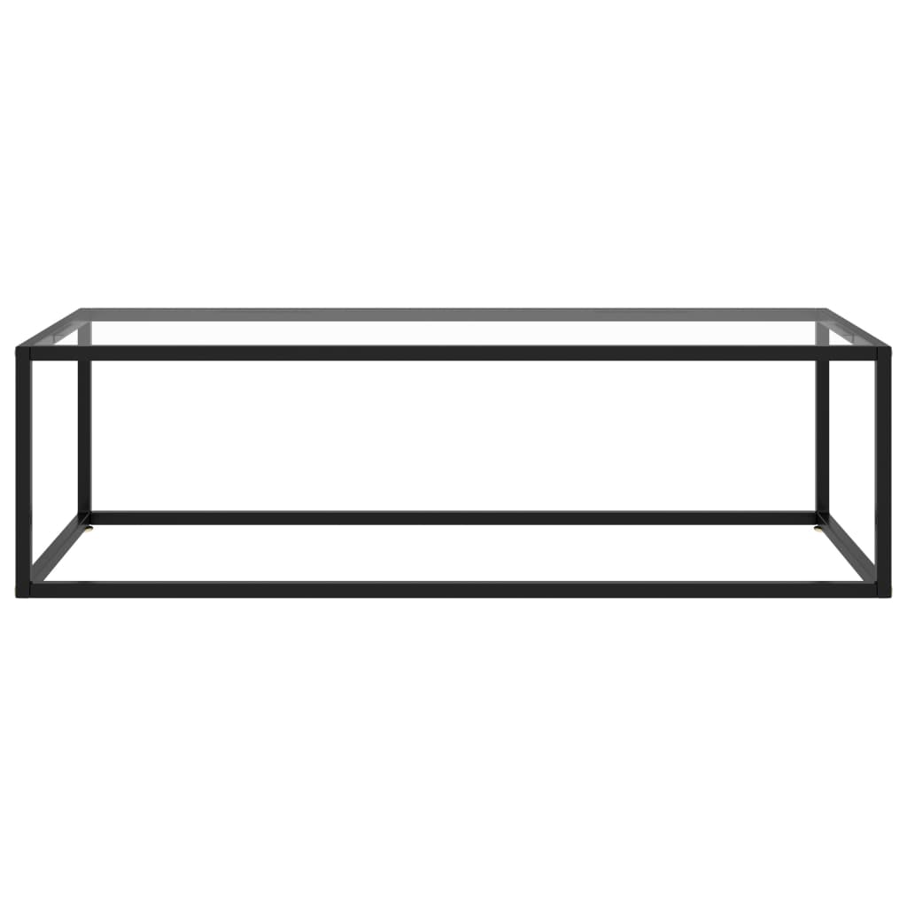 Salontafel Met Gehard Glas Zwart 120 x 50 x 35 cm Doorzichtig