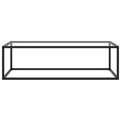 Salontafel Met Gehard Glas Zwart 120 x 50 x 35 cm Doorzichtig