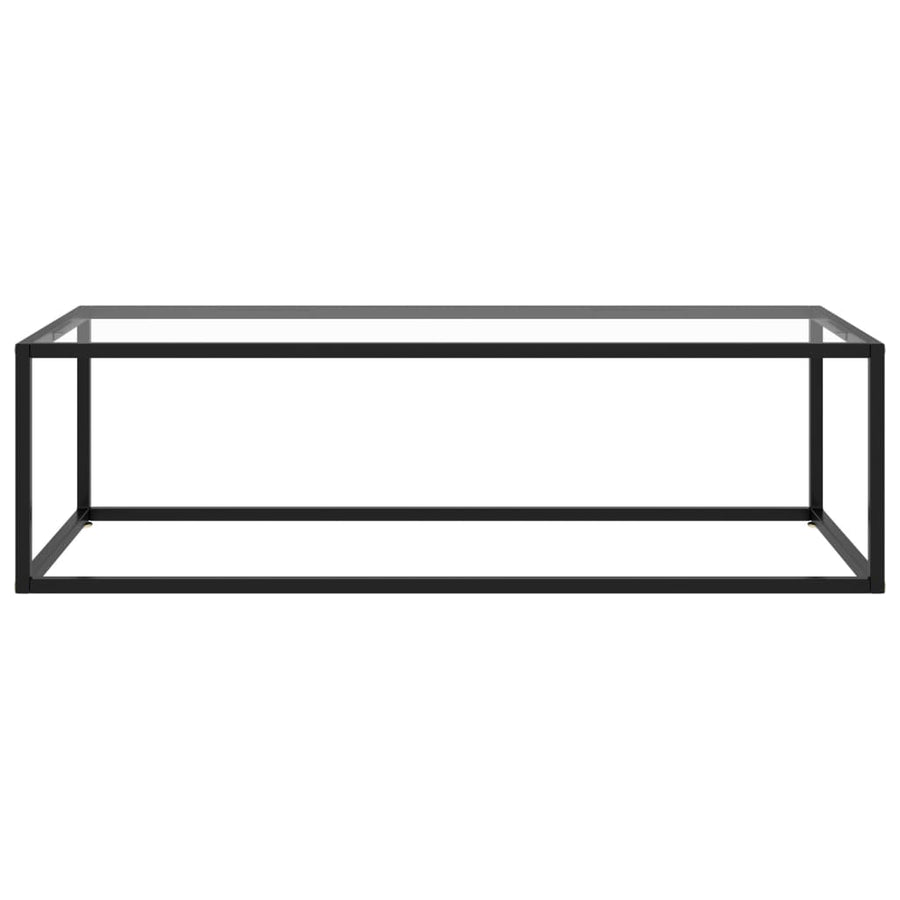 Salontafel Met Gehard Glas Zwart 120 x 50 x 35 cm Doorzichtig