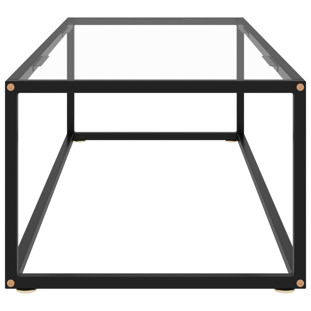 Salontafel Met Gehard Glas Zwart 120 x 50 x 35 cm Doorzichtig