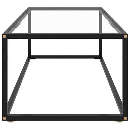 Salontafel Met Gehard Glas Zwart 120 x 50 x 35 cm Doorzichtig