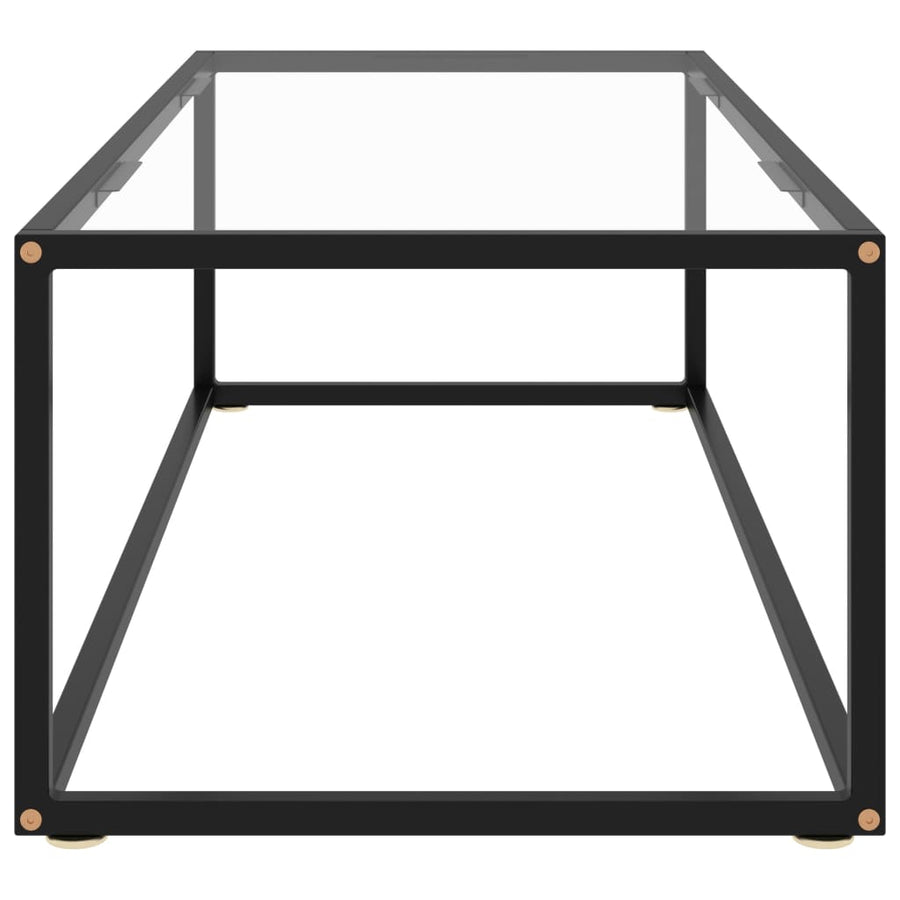 Salontafel Met Gehard Glas Zwart 120 x 50 x 35 cm Doorzichtig