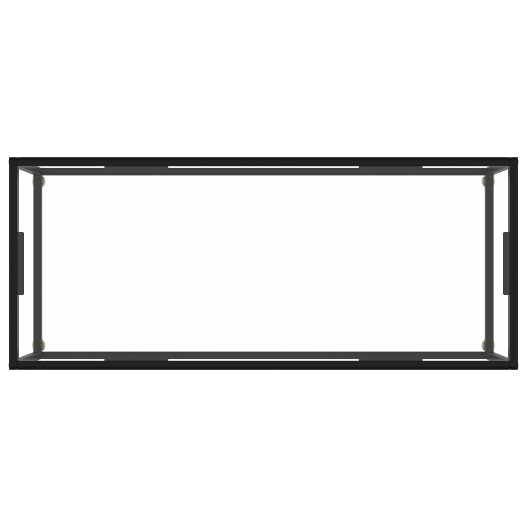 Salontafel Met Gehard Glas Zwart 120 x 50 x 35 cm Doorzichtig