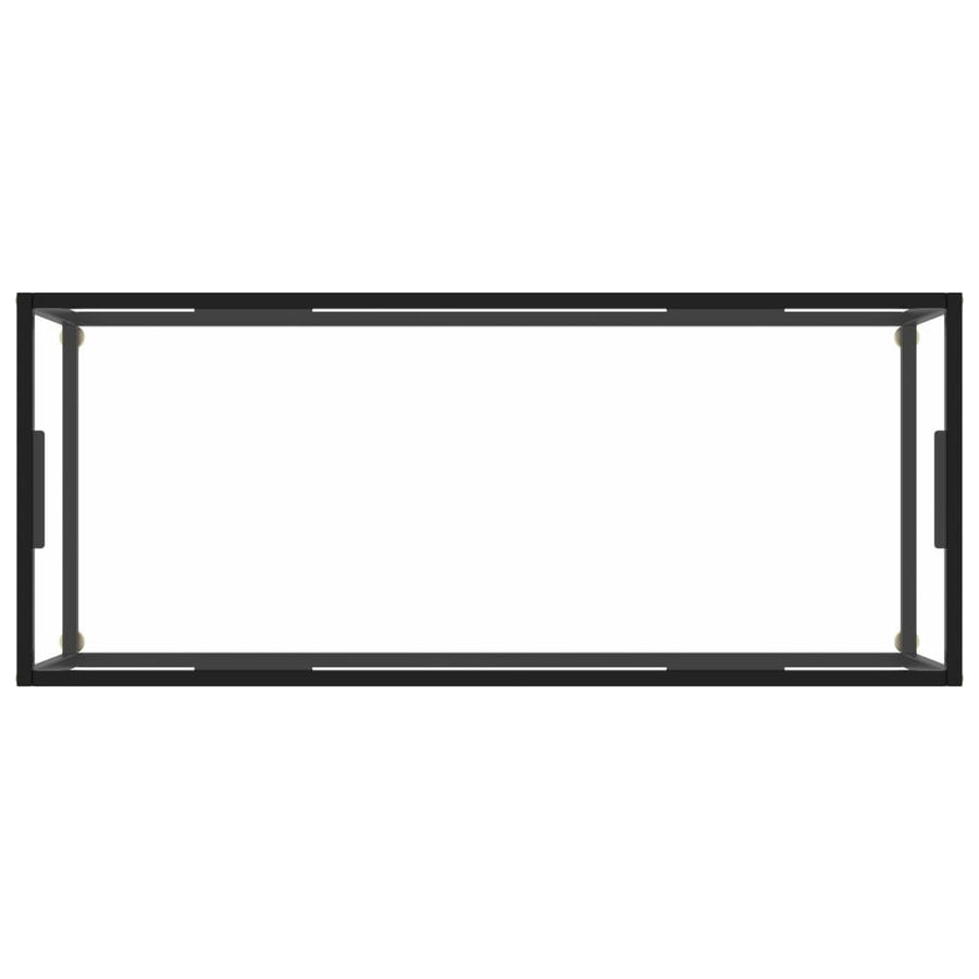 Salontafel Met Gehard Glas Zwart 120 x 50 x 35 cm Doorzichtig