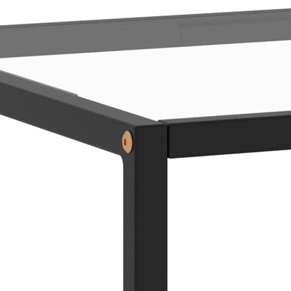 Salontafel Met Gehard Glas Zwart 120 x 50 x 35 cm Doorzichtig