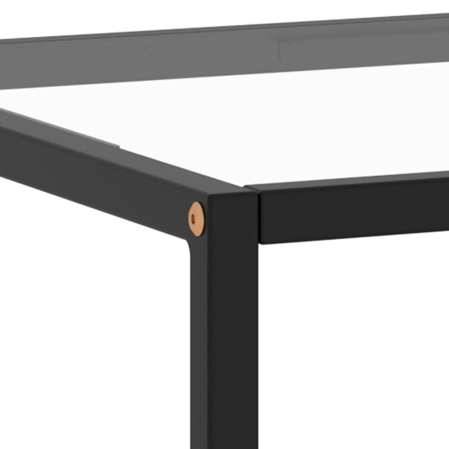 Salontafel Met Gehard Glas Zwart 120 x 50 x 35 cm Doorzichtig
