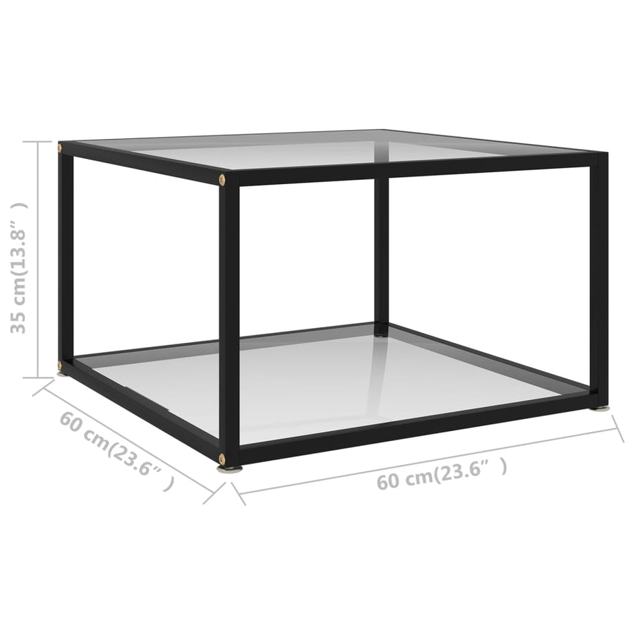 Salontafel Gehard Glas Transparant 60 x 60 x 35 cm Doorzichtig