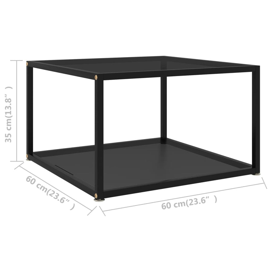 Salontafel Gehard Glas 60 x 60 x 35 cm Zwart