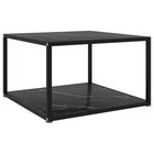 Salontafel 60x60x35 cm gehard glas zwart