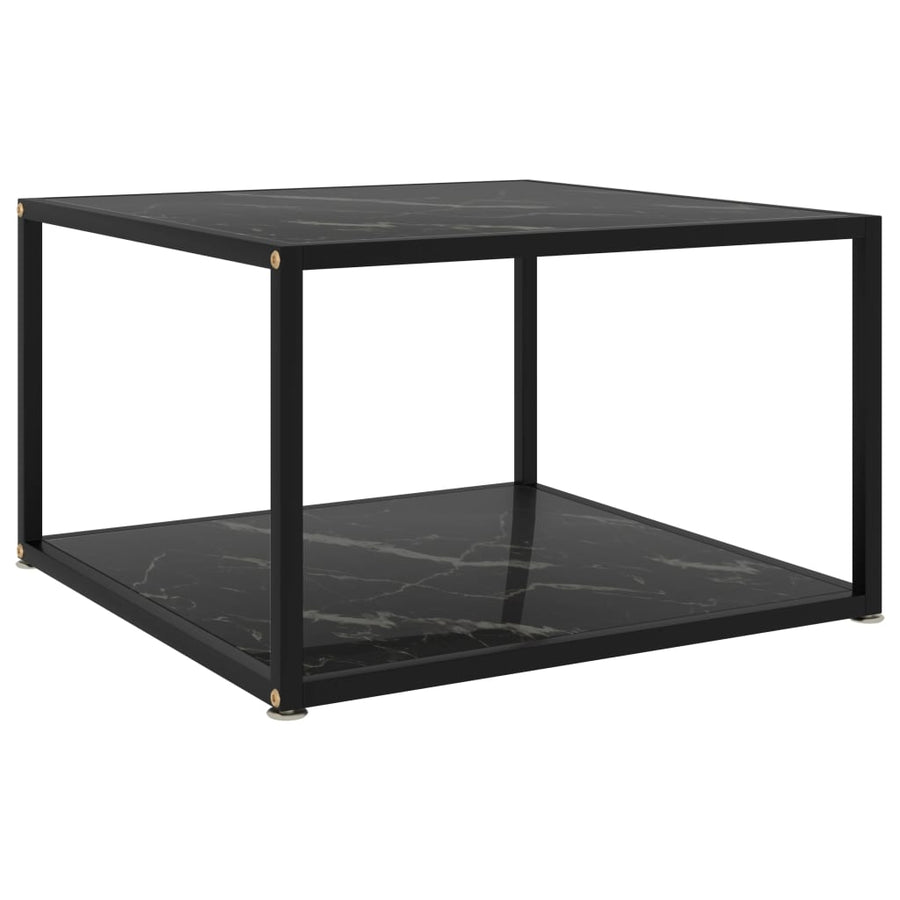 Salontafel 60x60x35 cm gehard glas zwart