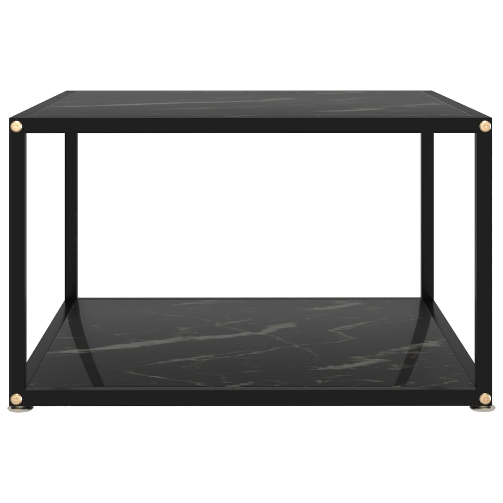Salontafel 60x60x35 cm gehard glas zwart