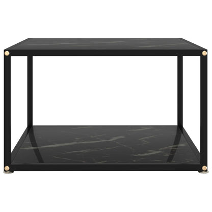 Salontafel 60x60x35 cm gehard glas zwart