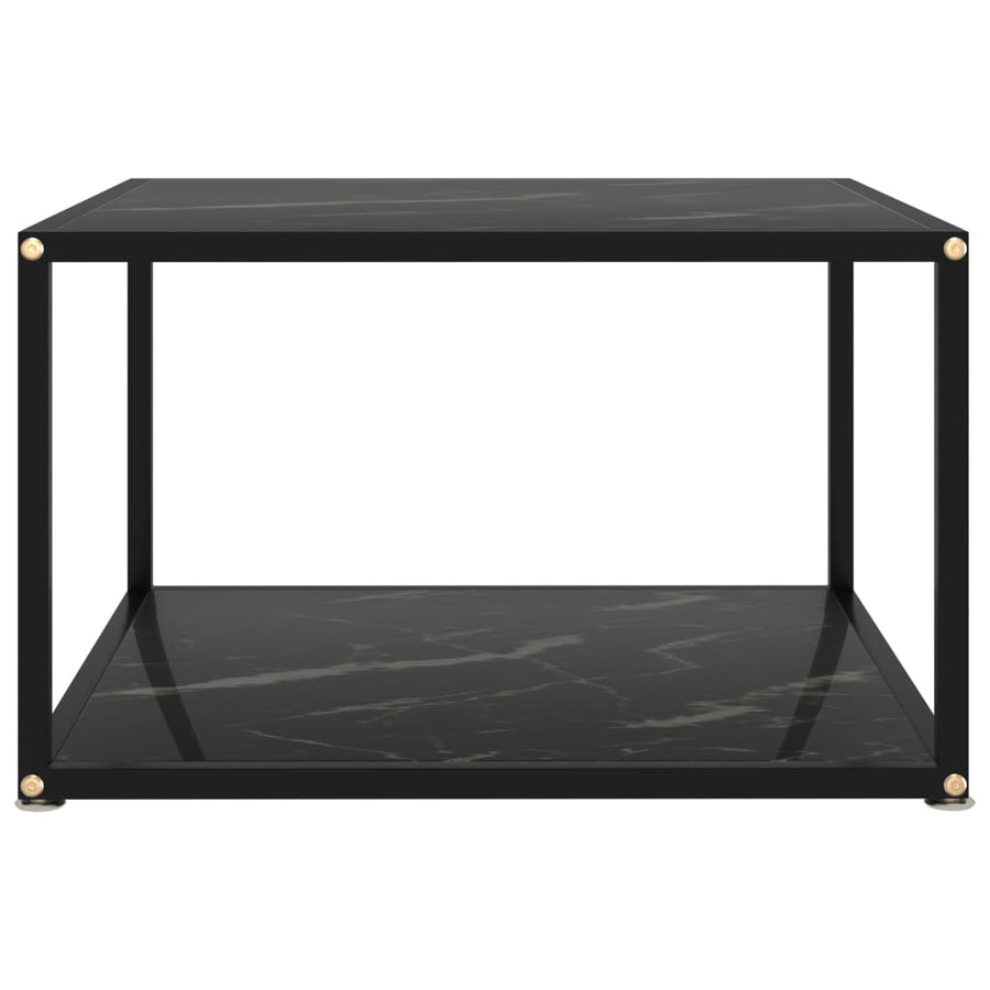 Salontafel 60x60x35 cm gehard glas zwart