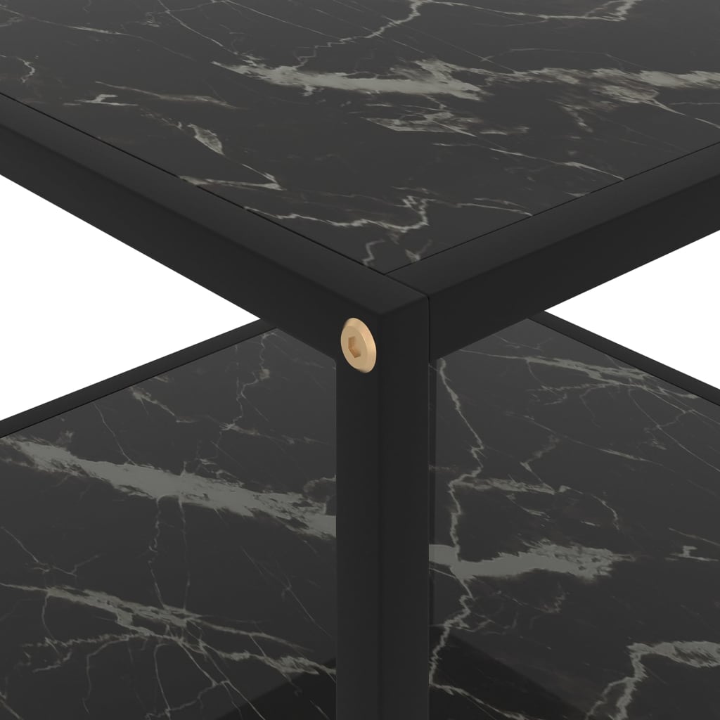 Salontafel 60x60x35 cm gehard glas zwart