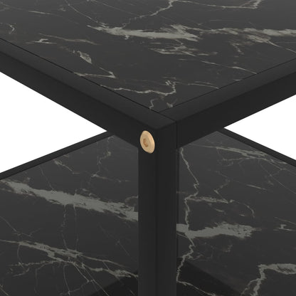 Salontafel 60x60x35 cm gehard glas zwart