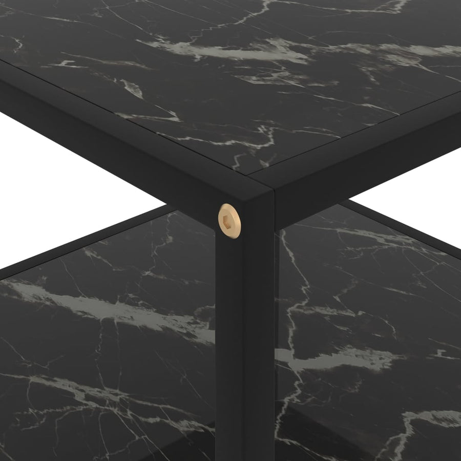 Salontafel 60x60x35 cm gehard glas zwart