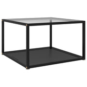 Salontafel gehard glas 60x60x35 cm zwart