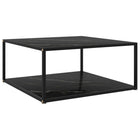 Salontafel 80x80x35 cm gehard glas zwart