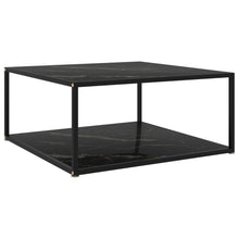 Salontafel 80x80x35 cm gehard glas zwart