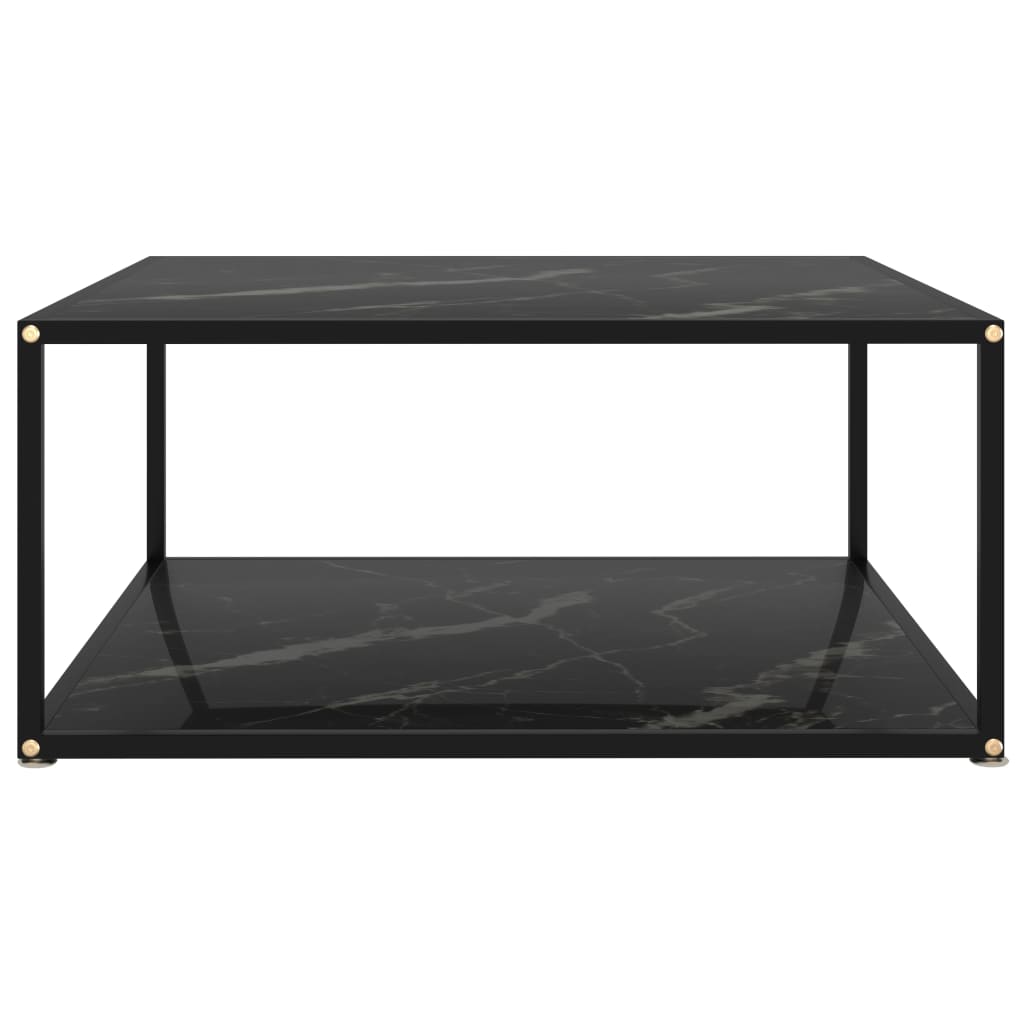 Salontafel 80x80x35 cm gehard glas zwart
