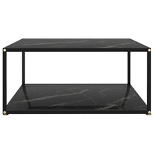 Salontafel 80x80x35 cm gehard glas zwart